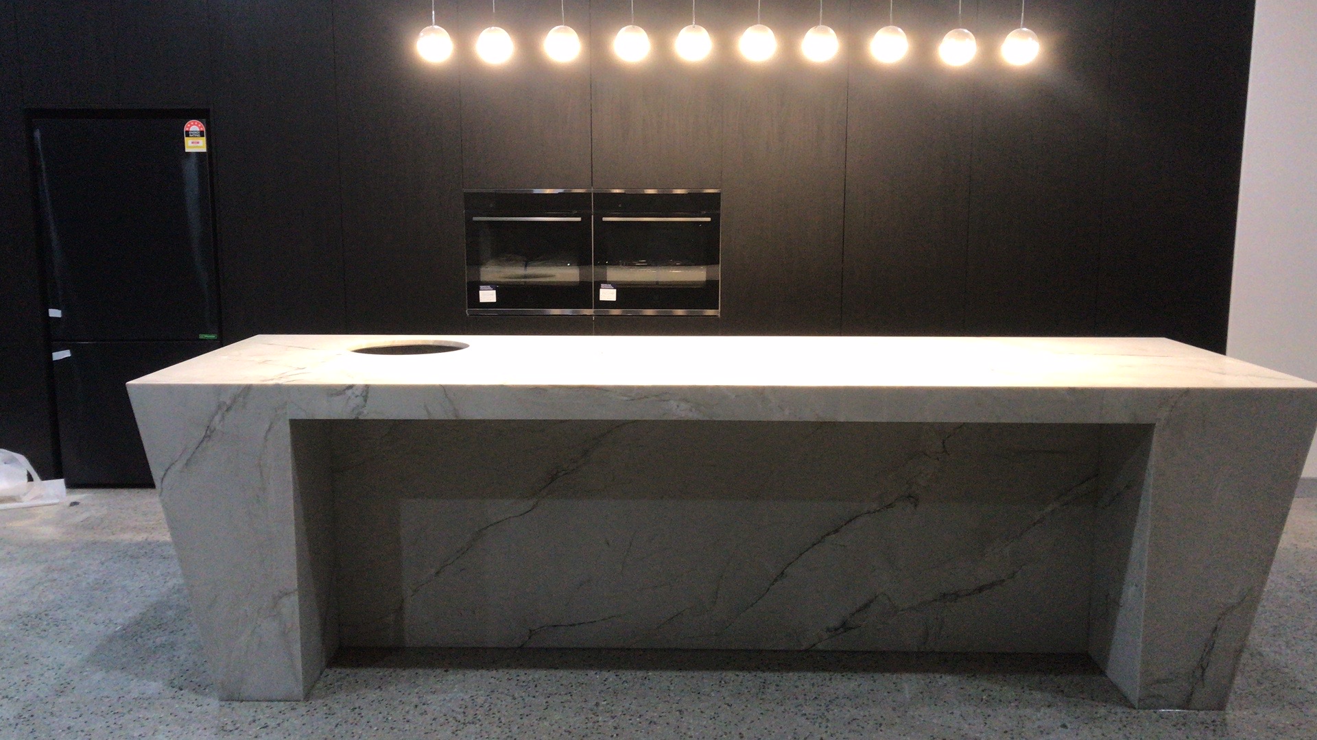 luxury white stone kitchen benchtop in Perth home